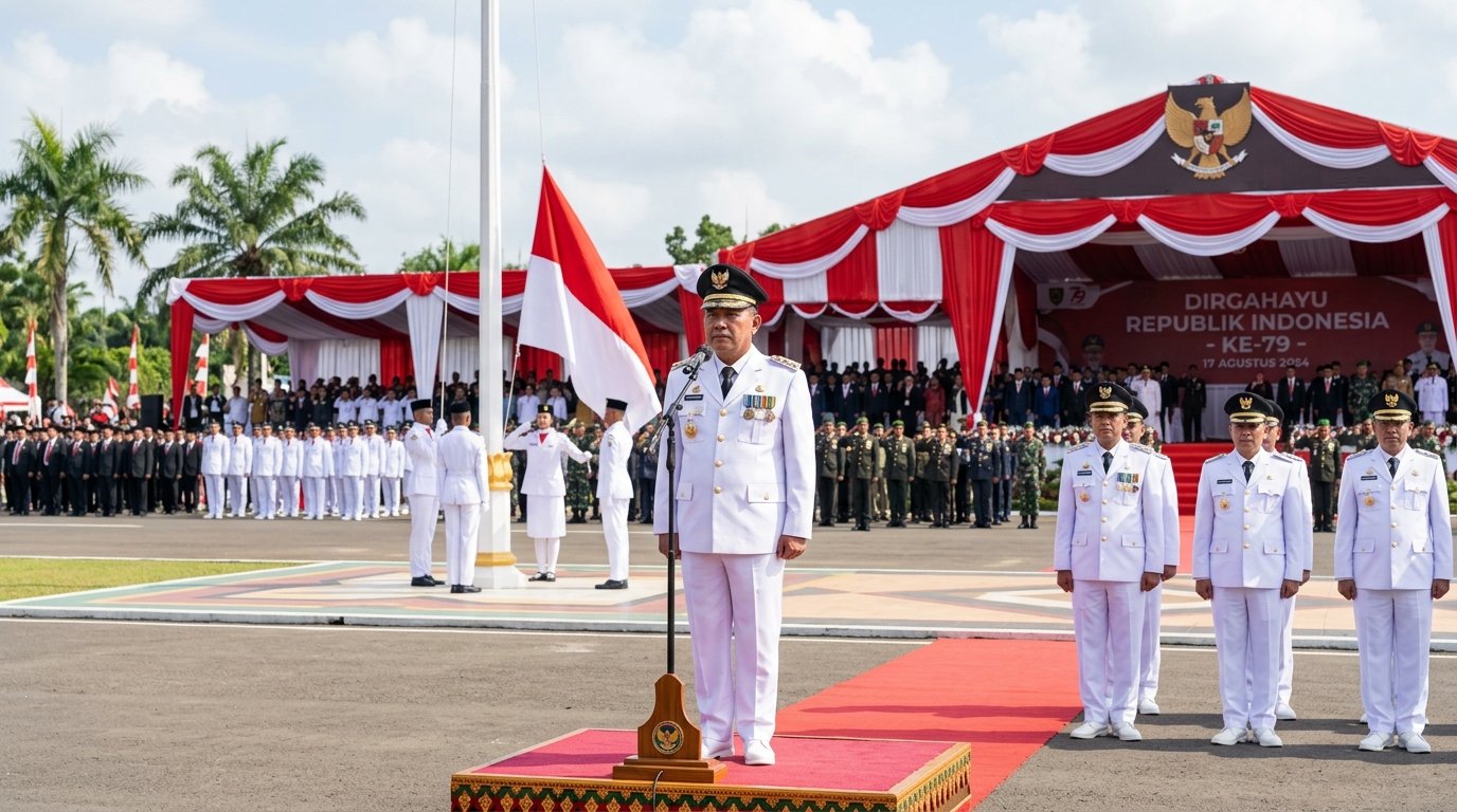 Bupati Hadiri Upacara HUT RI ke-80 di Lapangan Merdeka